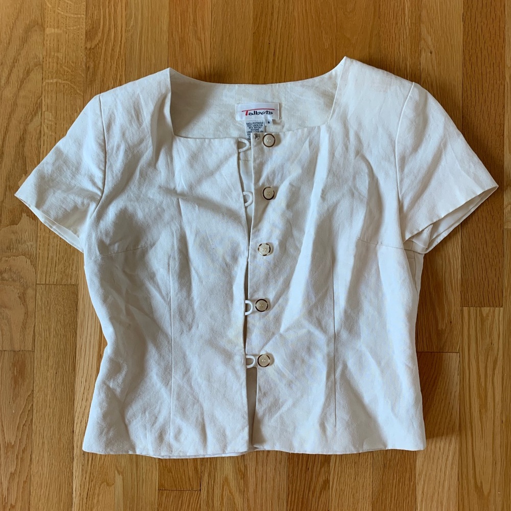 Talbots Linen Button-Down Top - image 1